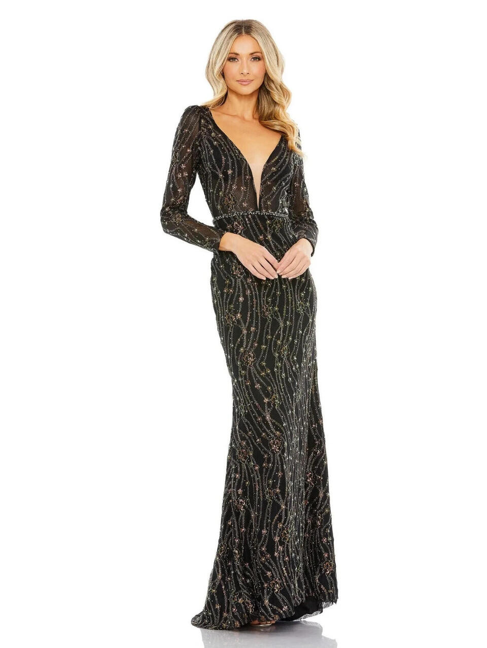 Nwt Mac Duggal Classic Sleeveless A-Line Gown Long Formal Dress Sz 10 #3032